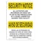 Signmission OSHA Security Sign, 7" Height, 10" Width, Activities Are Recorded Bilingual, Landscape OS-SN-D-710-L-11500 - alternate 1
